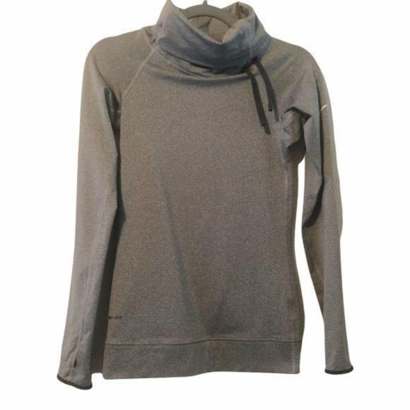 Nike Tops - Nike Pro Dri Fit cowl neck gray sweatshirt XS